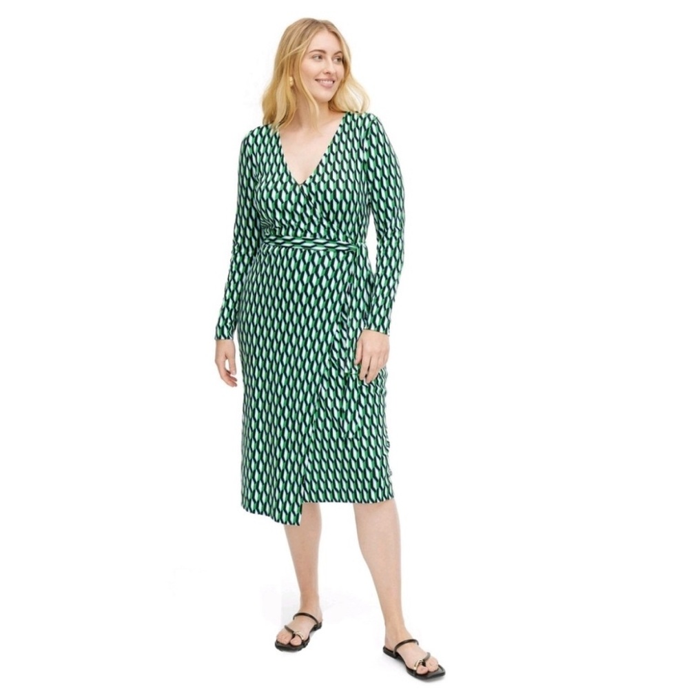 Diane Von Furstenberg Green Patterned full wrap dress - collab with target